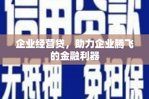宝鸡企业经营贷，助力企业腾飞的金融利器