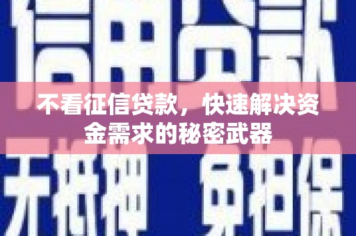 宝鸡不看征信贷款，快速解决资金需求的秘密武器