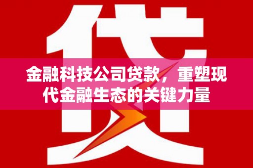 宝鸡金融科技公司贷款，重塑现代金融生态的关键力量
