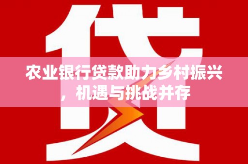 宝鸡农业银行贷款助力乡村振兴，机遇与挑战并存