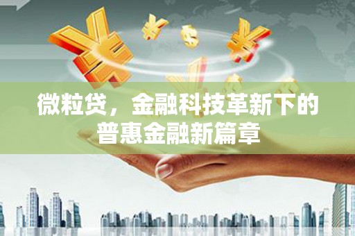 宝鸡微粒贷，金融科技革新下的普惠金融新篇章
