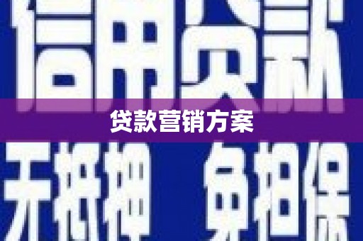宝鸡贷款营销方案
